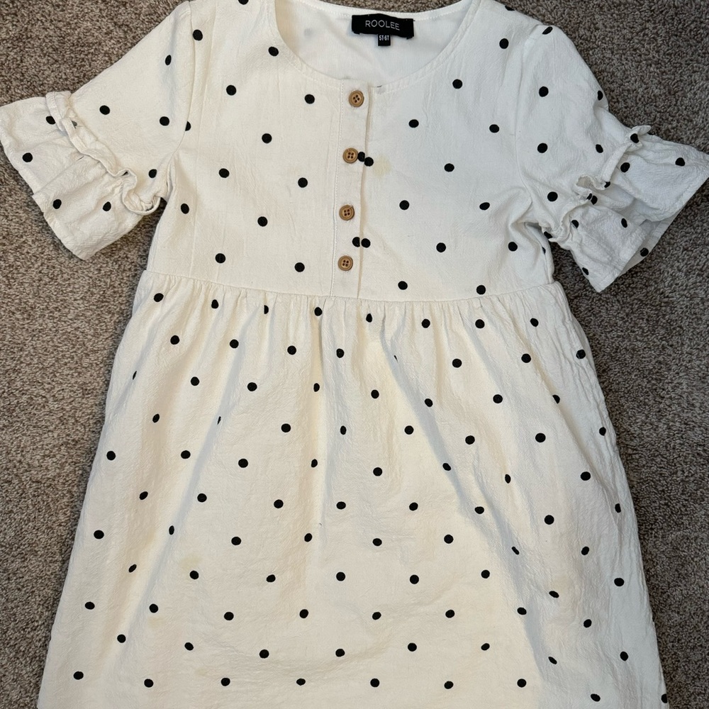 Girls Roolee polka dot dress with pockets
